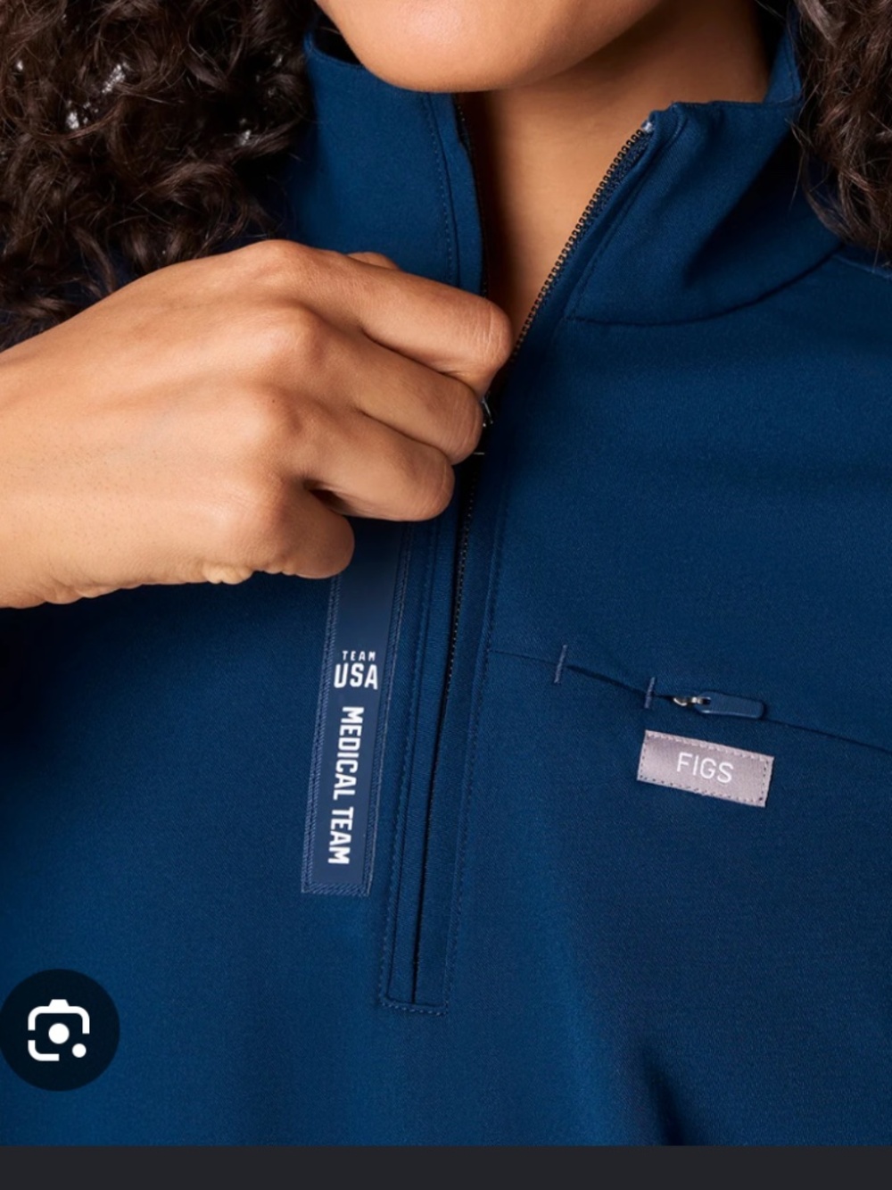 Figs Team USA Olympics 1/2 zip pullover Blue XL women’s